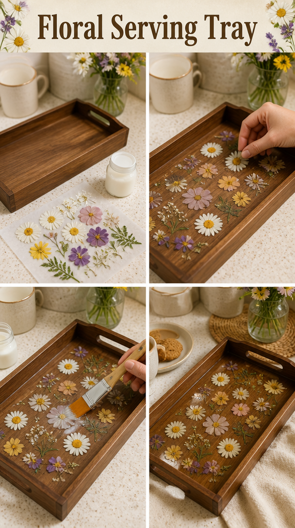 Floral Serving Tray