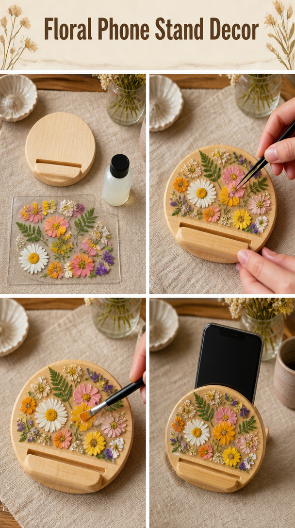 Floral Phone Stand Decor
