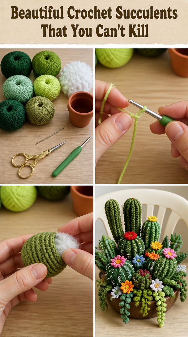 Beautiful Crochet Succulents That You Can't Kill