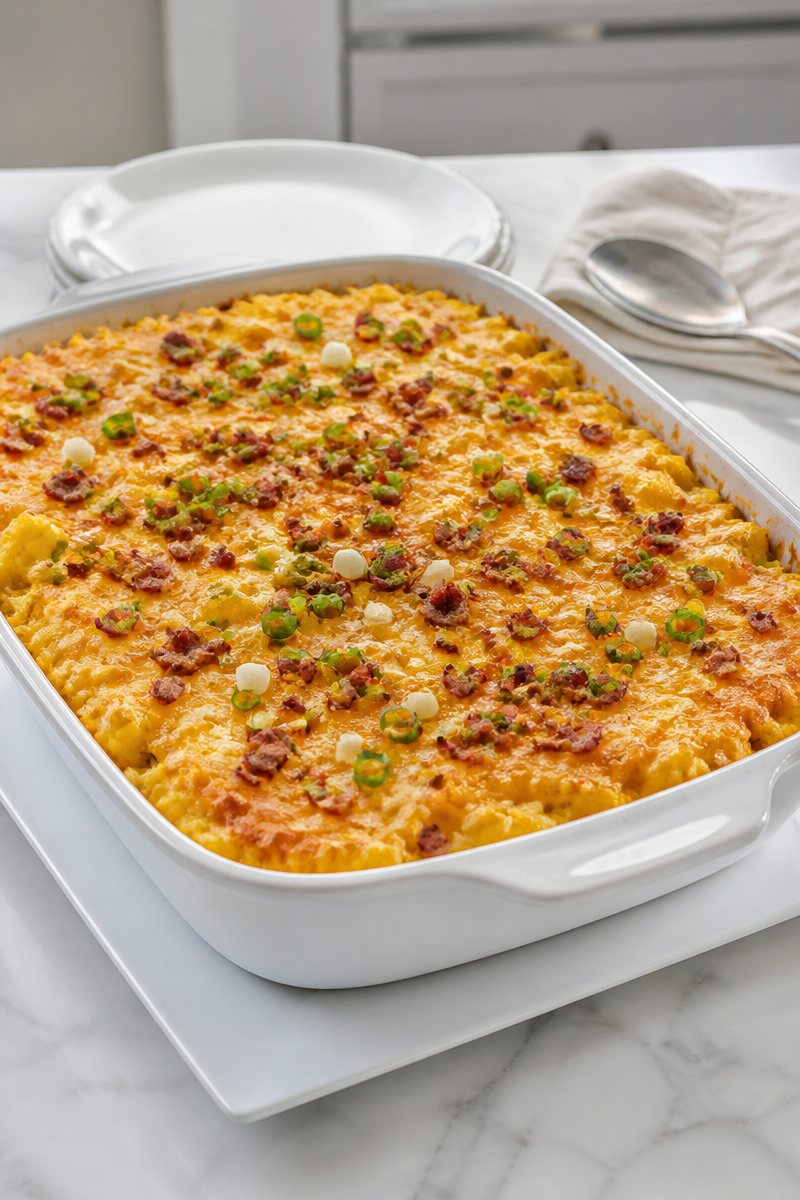 Cheesy Baked Potato Casserole Green Onion