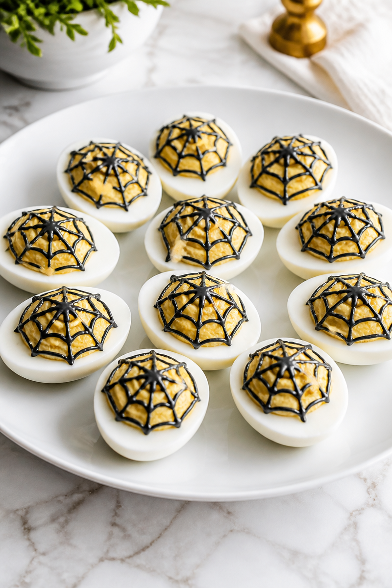 Spider Web Deviled Egg Halloween