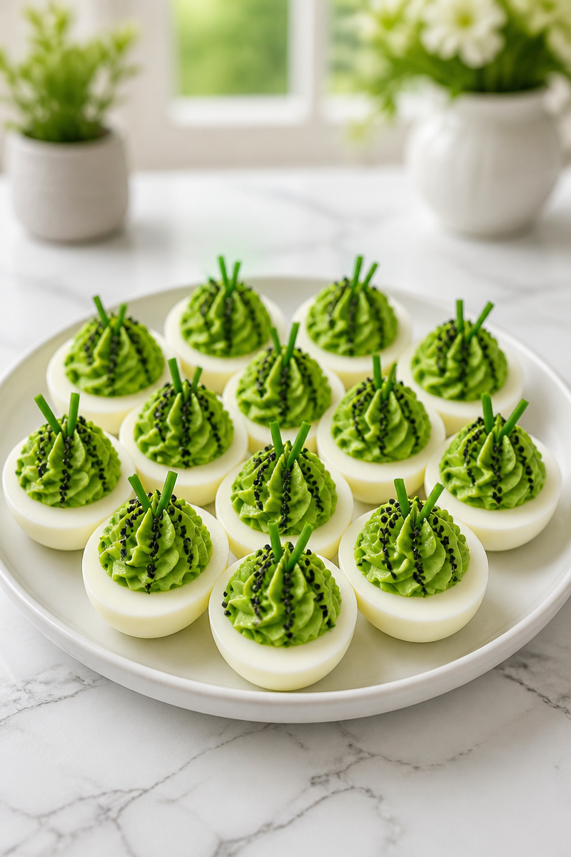 Gourmet Halloween Deviled Egg Beetlejuice
