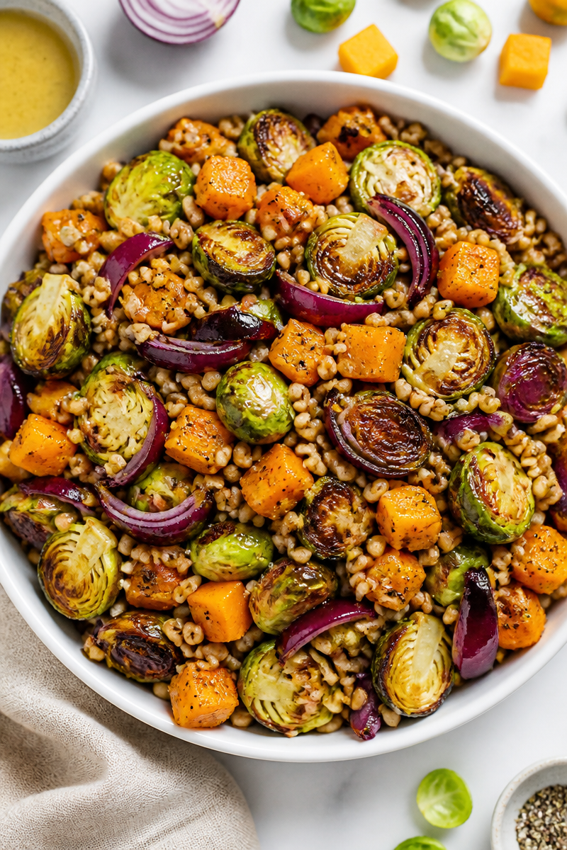 Apple Cider Vinaigrette Roasted Vegetable Bowl
