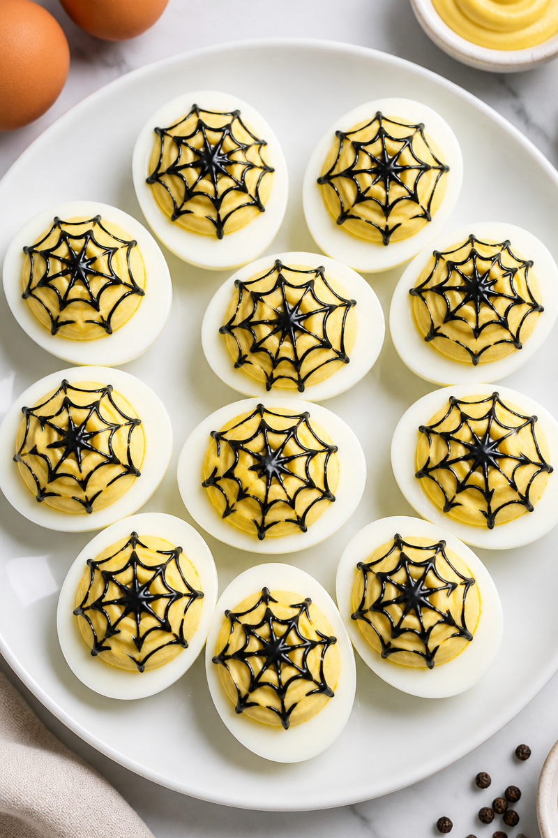 Spider Web Deviled Egg Halloween