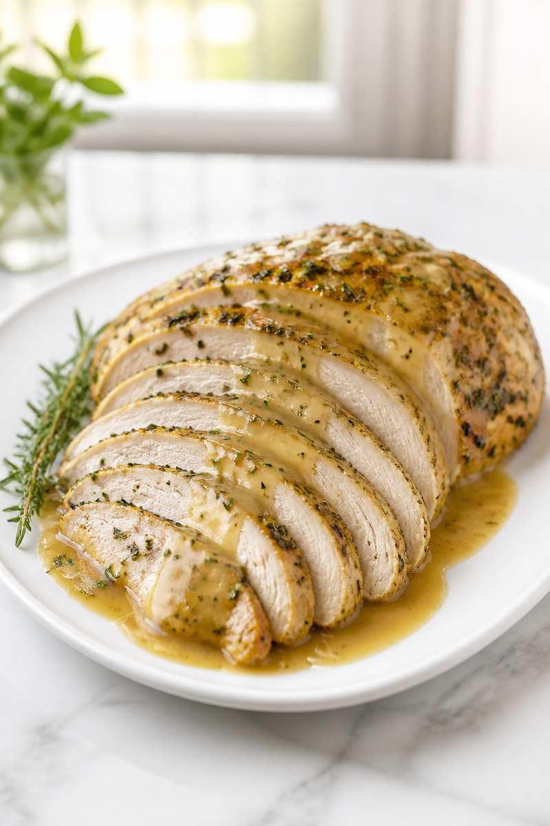 Roasted Garlic Herb Turkey Breast Gravy
