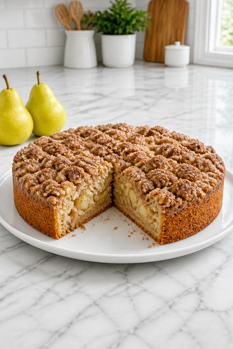 Cinnamon Streusel Pear Coffee Cake