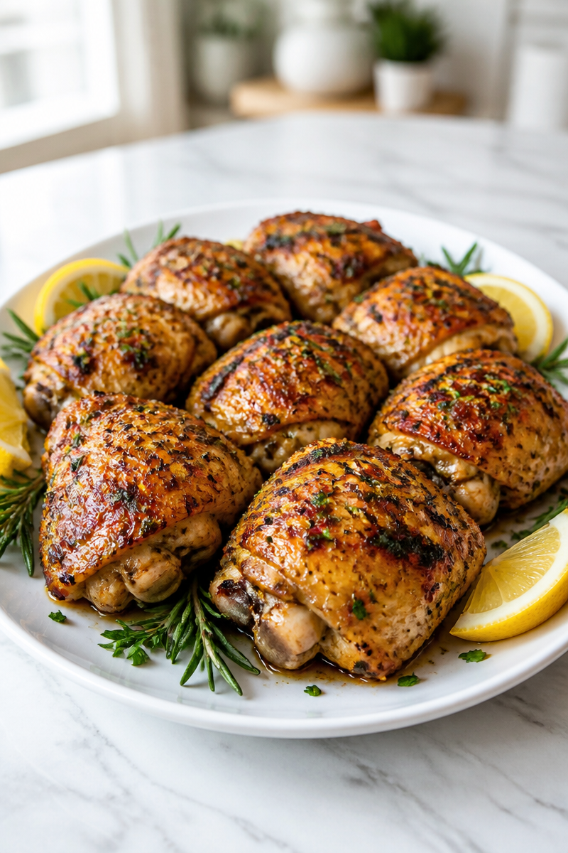 Garlic Butter Herb Roasted Chicken Thigh
