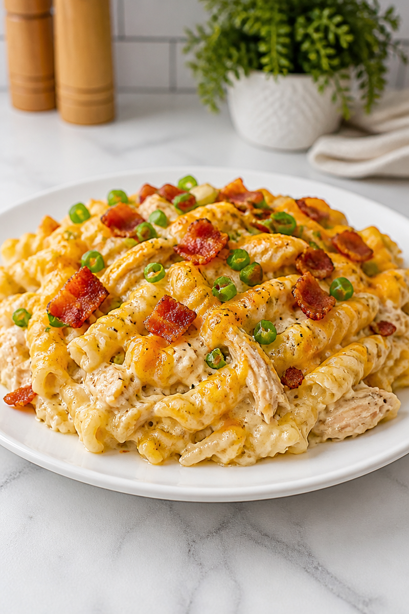 Creamy Chicken Bacon Ranch Casserole
