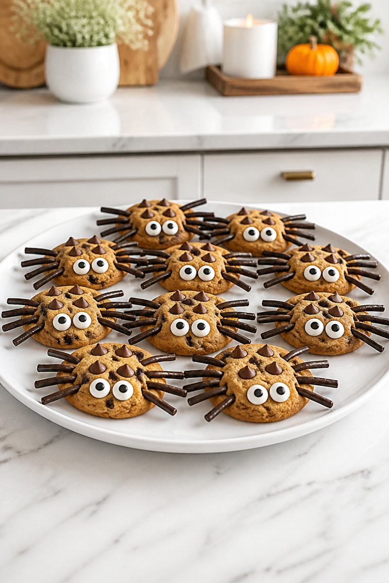 Chocolate Chip Spider Cookie Toothpick