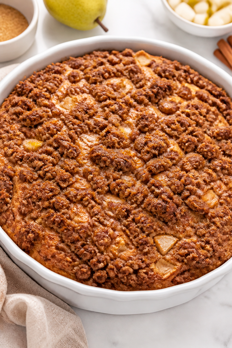 Cinnamon Streusel Pear Coffee Cake