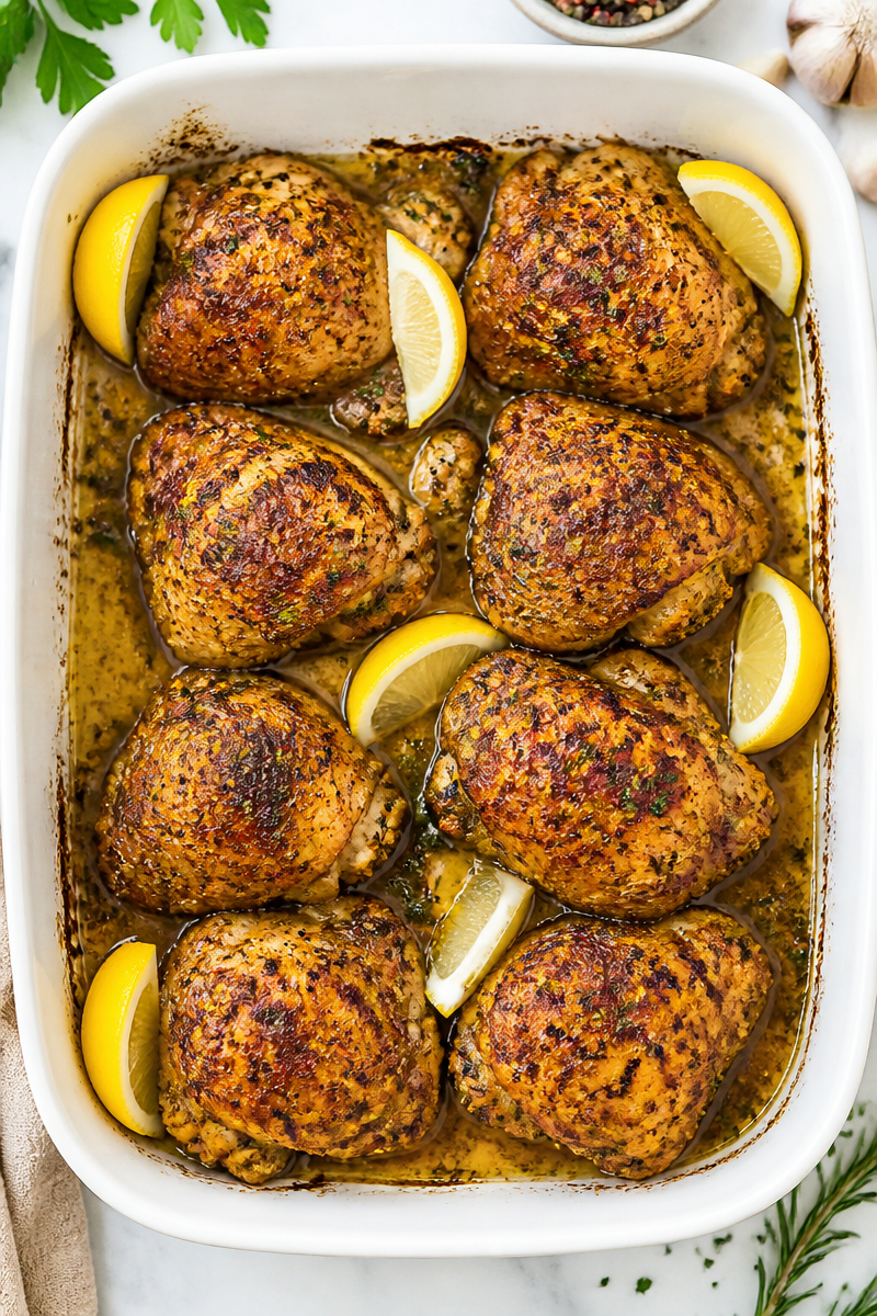Garlic Butter Herb Roasted Chicken Thigh