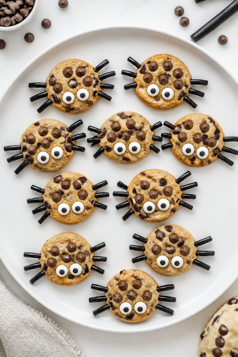 Chocolate Chip Spider Cookie Toothpick