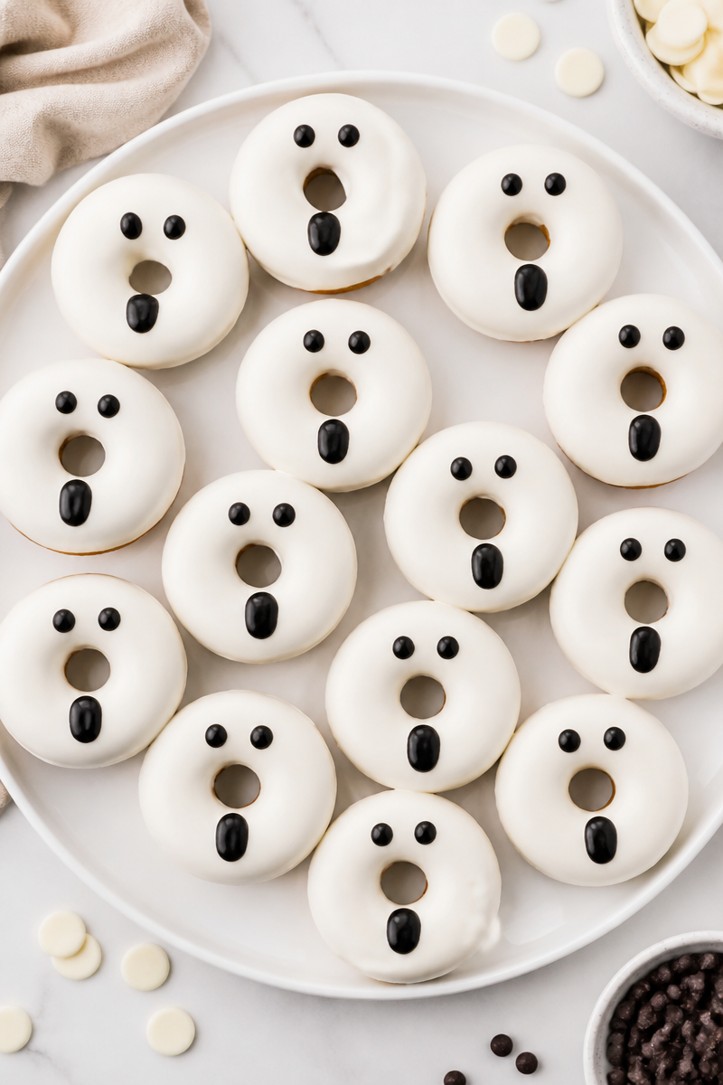 Ghost Donut Halloween White Glaze