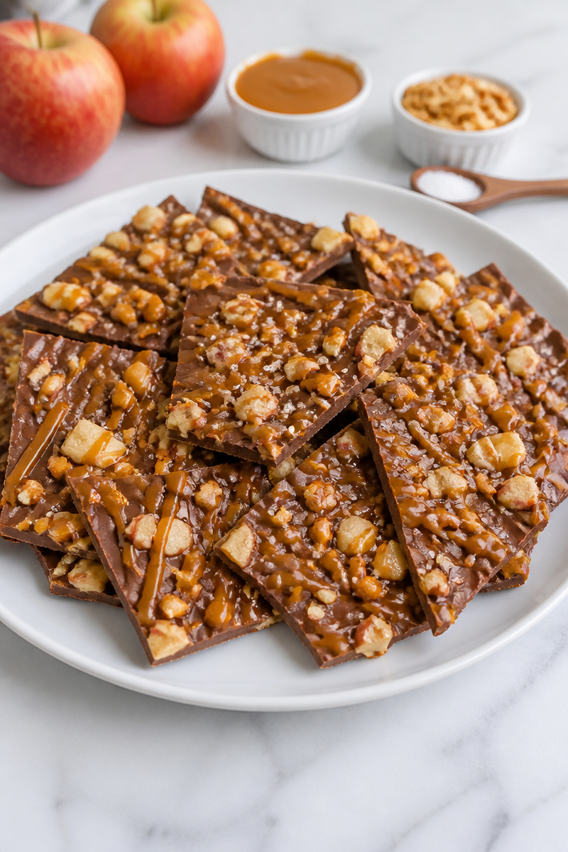 Caramel Apple Chocolate Bark Halloween