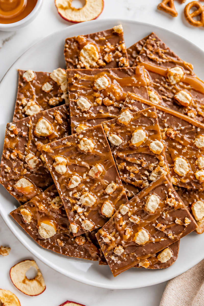 Caramel Apple Chocolate Bark Halloween