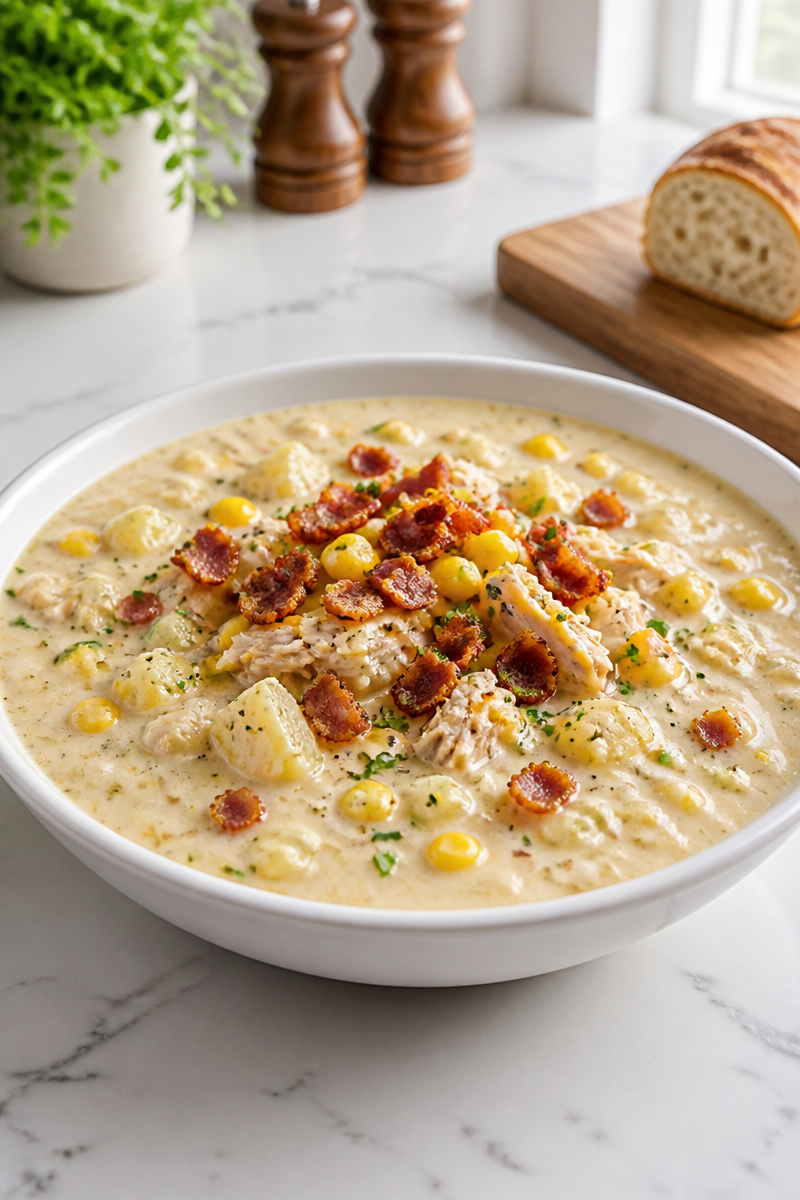Creamy Chicken Corn Chowder Bacon 5 Creamy Chicken Corn Chowder Bacon
