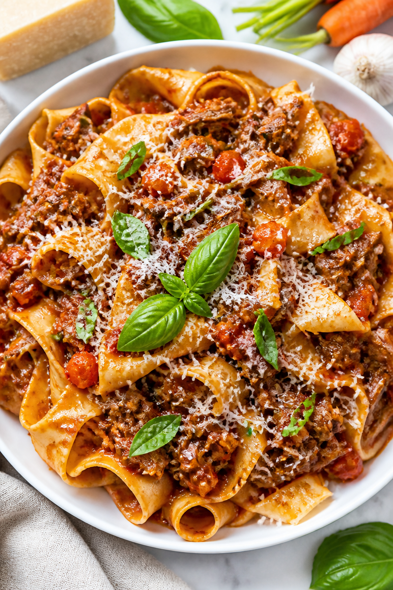 Slow Cooker Beef Ragu Pappardelle Pasta