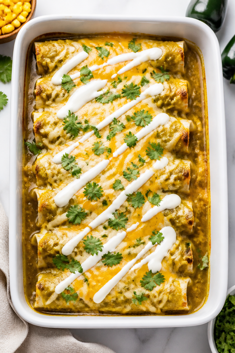 Roasted Poblano Corn Chicken Enchilada 6 Roasted Poblano Corn Chicken Enchilada