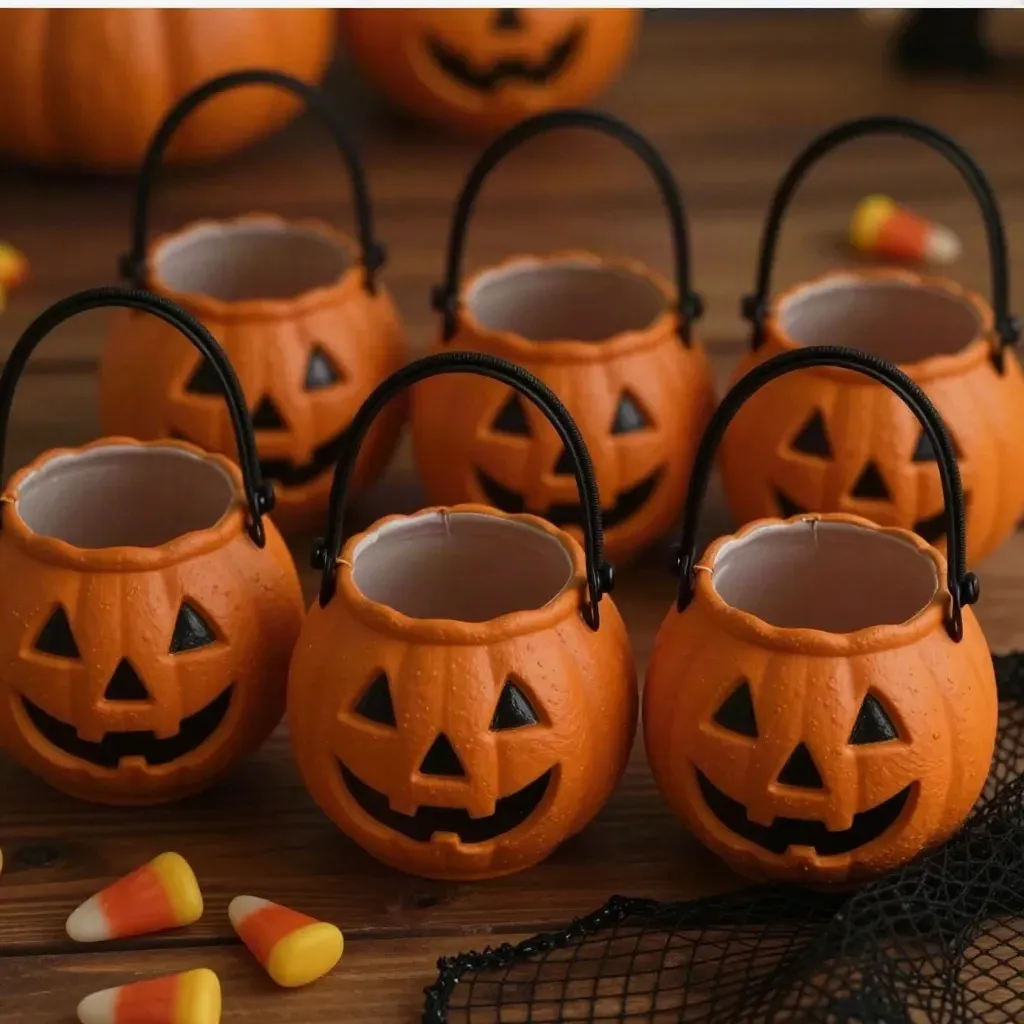 Glowing Vintage Halloween Pails with Tea Lights 7 Vintage Style Halloween Pails