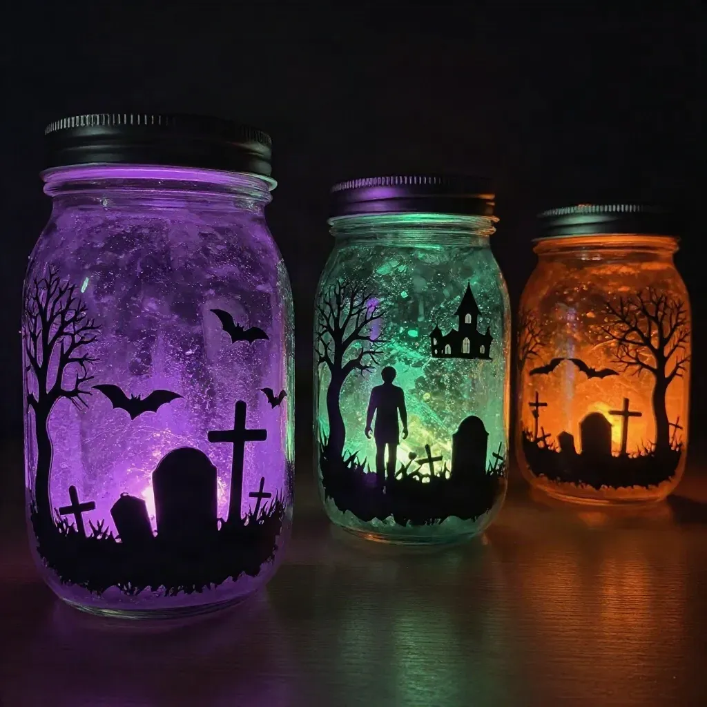 DIY Halloween Silhouette Lantern Jars Cozy 7 DIY Halloween Silhouette Lantern Jars