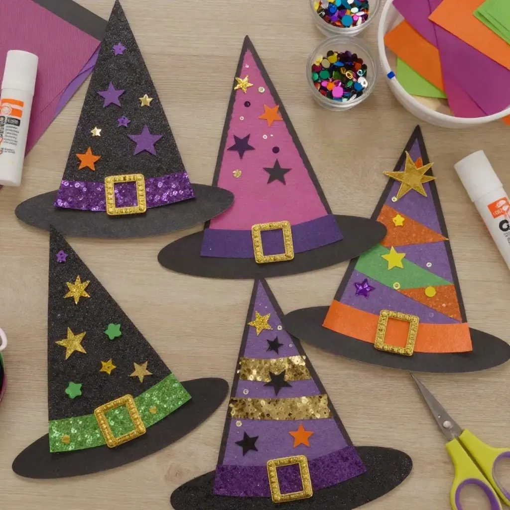 Witch Hat Collages: A Fun Halloween Craft for Kids 7 Witch Hat Collages: A Fun Halloween Craft for Kids