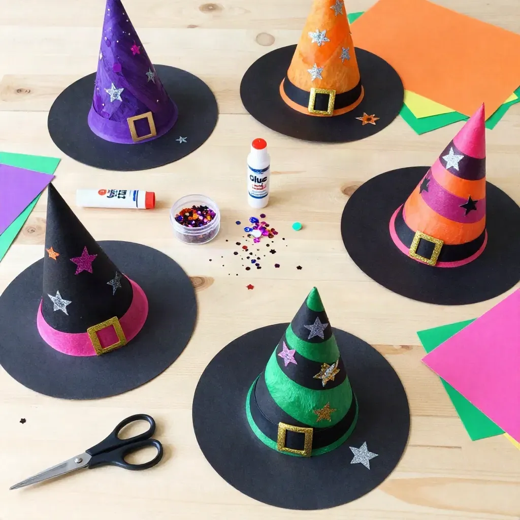 Witch Hat Collages: A Fun Halloween Craft for Kids 5 Witch Hat Collages: A Fun Halloween Craft for Kids