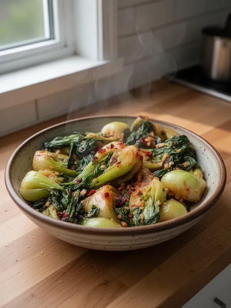 Spicy Garlic Bok Choy
