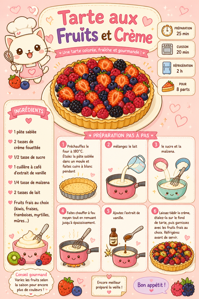 Tarte aux Fruits et Crème