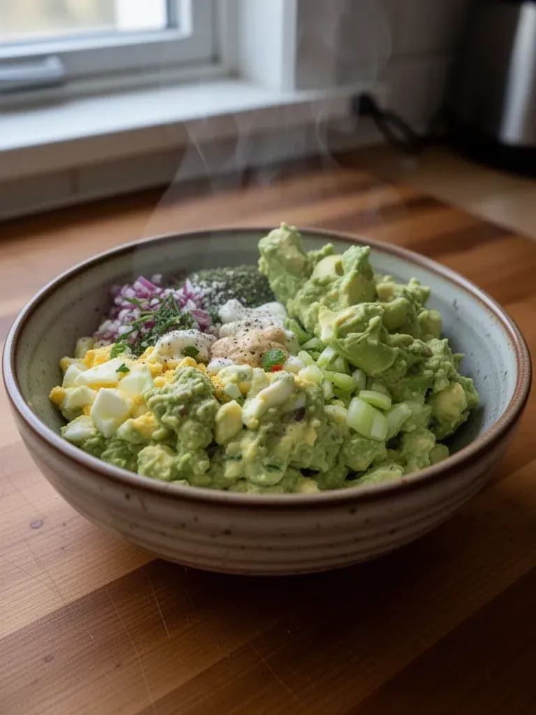 High Protein Avocado Egg Salad (no mayo!)