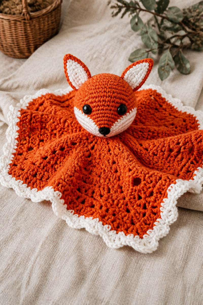 Crochet Baby Fox Lovey Pattern