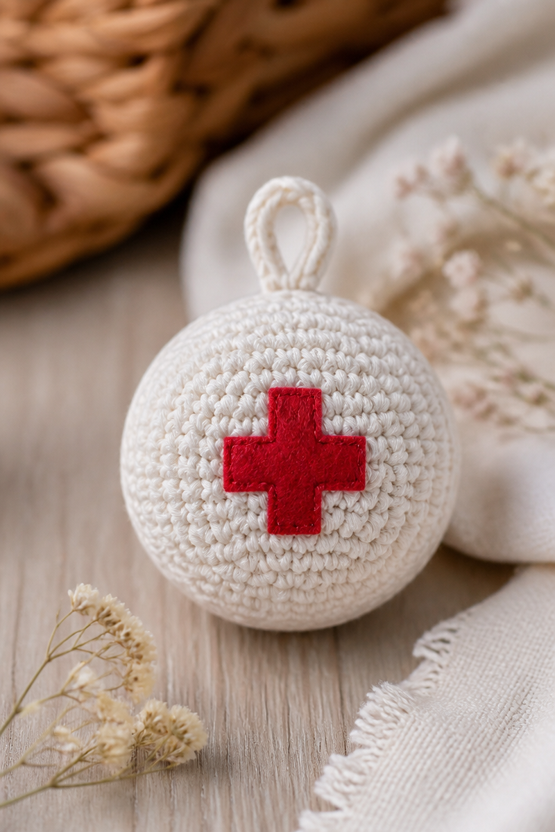 Crochet Baby Doctor Rattle Toy