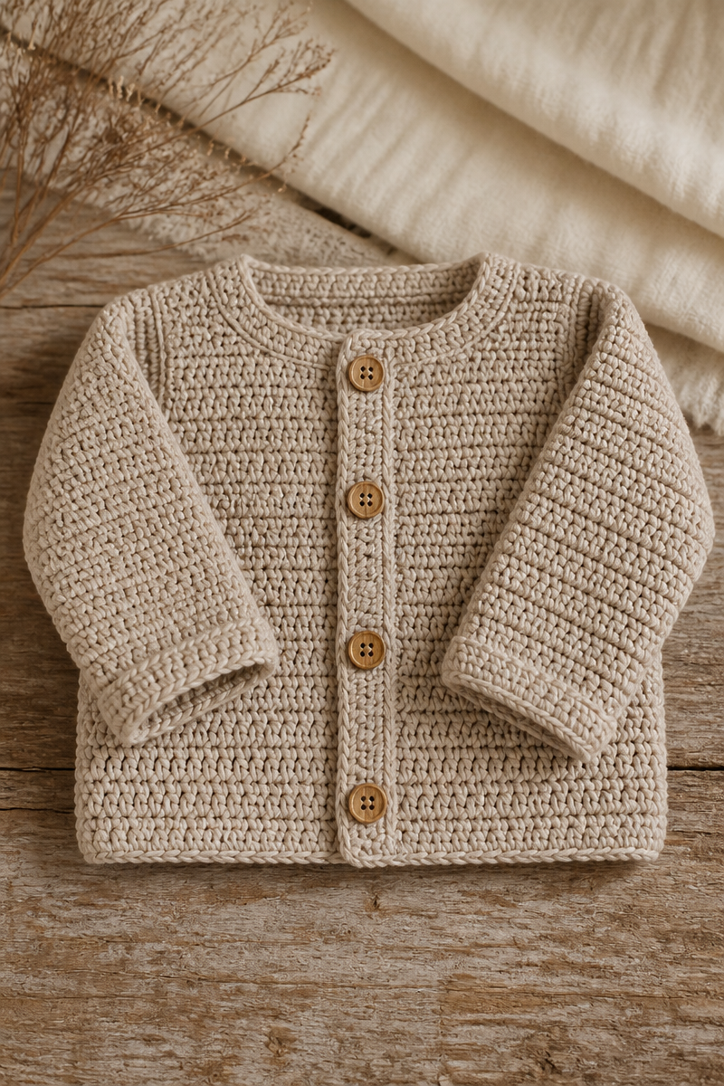 Crochet Gender Neutral Baby Cardigan