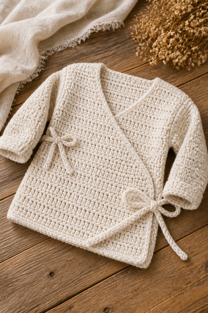 Crochet Baby Wrap Cardigan Pattern