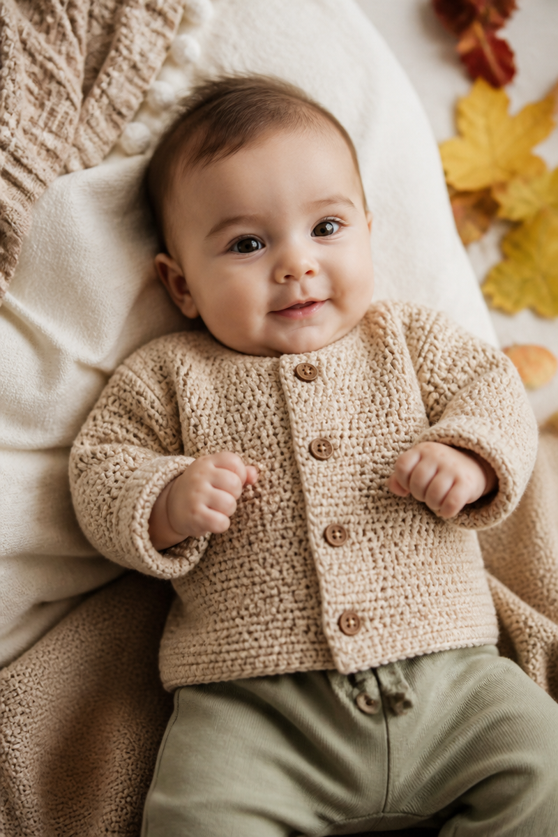 Crochet Gender Neutral Baby Cardigan