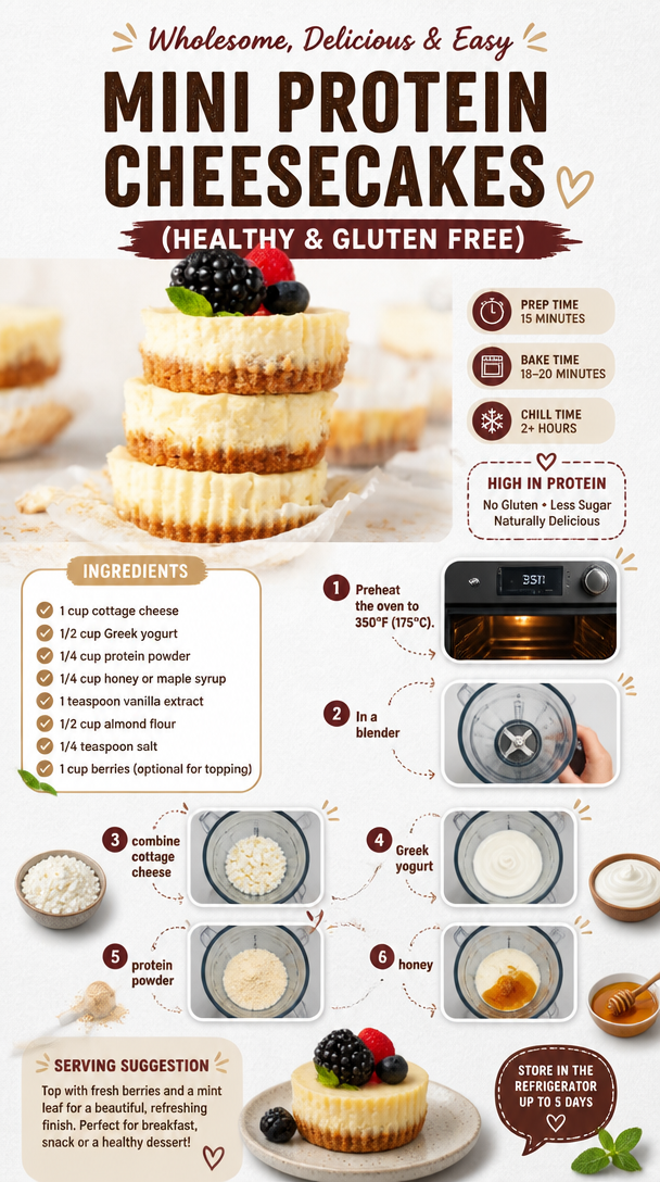 Mini Protein Cheesecakes (Healthy & Gluten Free)