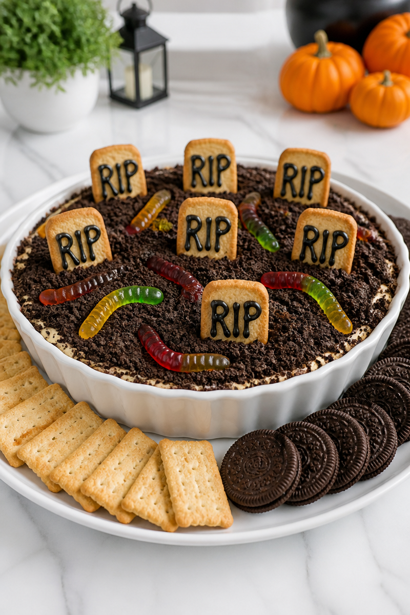 No Bake Halloween Graveyard Cheesecake Dip No Bake Halloween Graveyard Cheesecake Dip