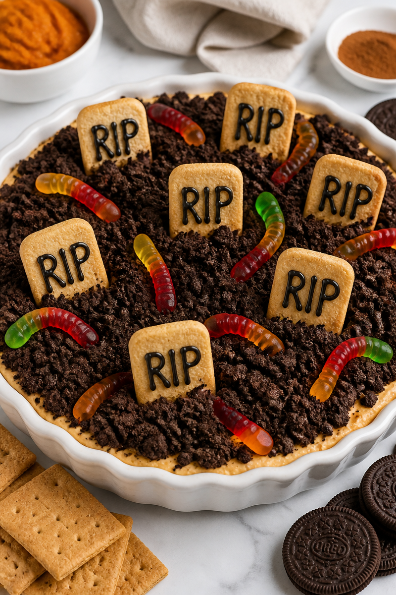 No Bake Halloween Graveyard Cheesecake Dip No Bake Halloween Graveyard Cheesecake Dip