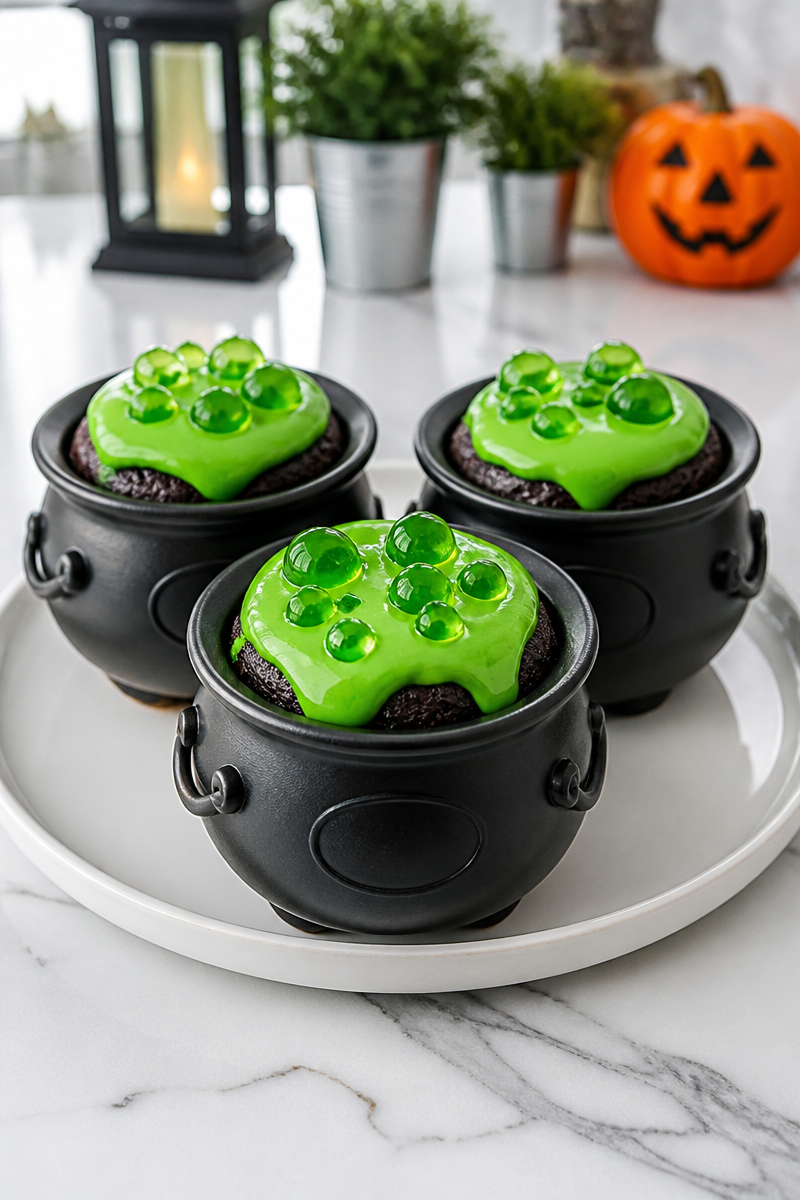 Bubbling Witches Cauldron Fudge Brownie