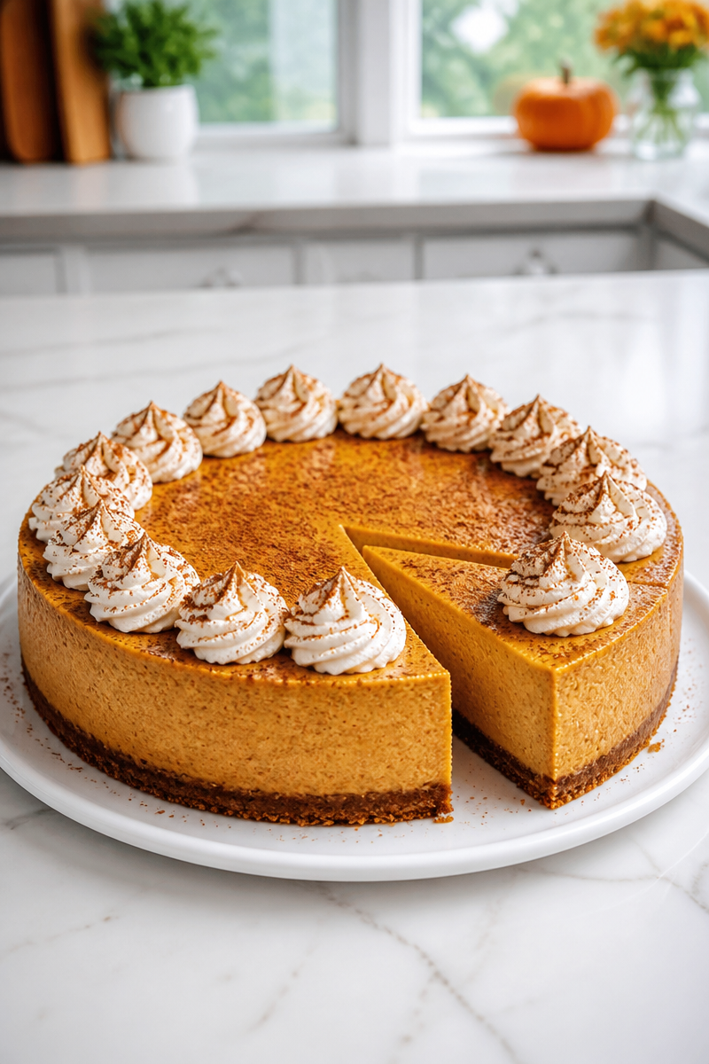 Creamy Pumpkin Spice Latte Cheesecake