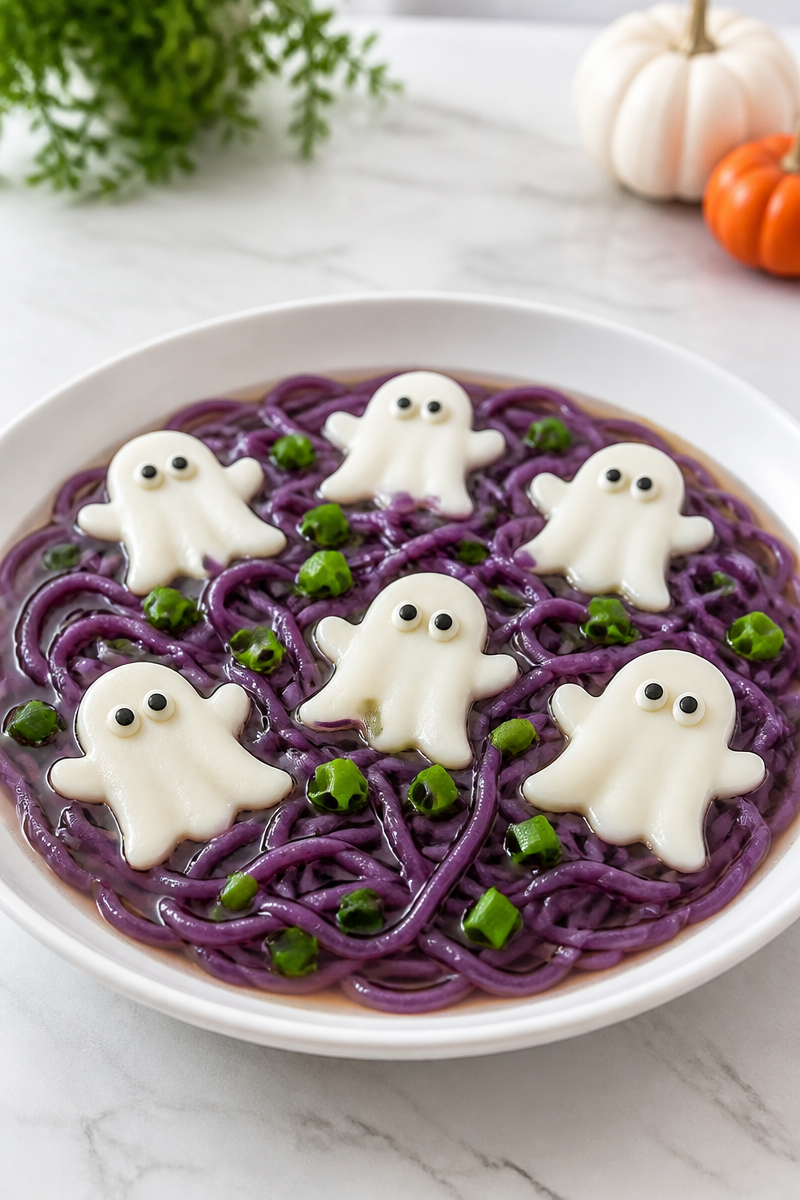 Halloween Noodle Bowl Purple Ghost