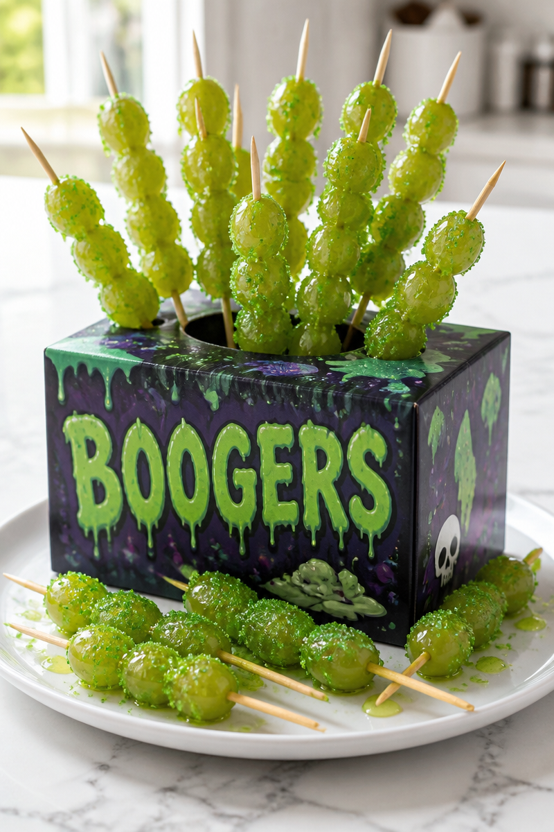 Skewered Booger Green Grape Snack
