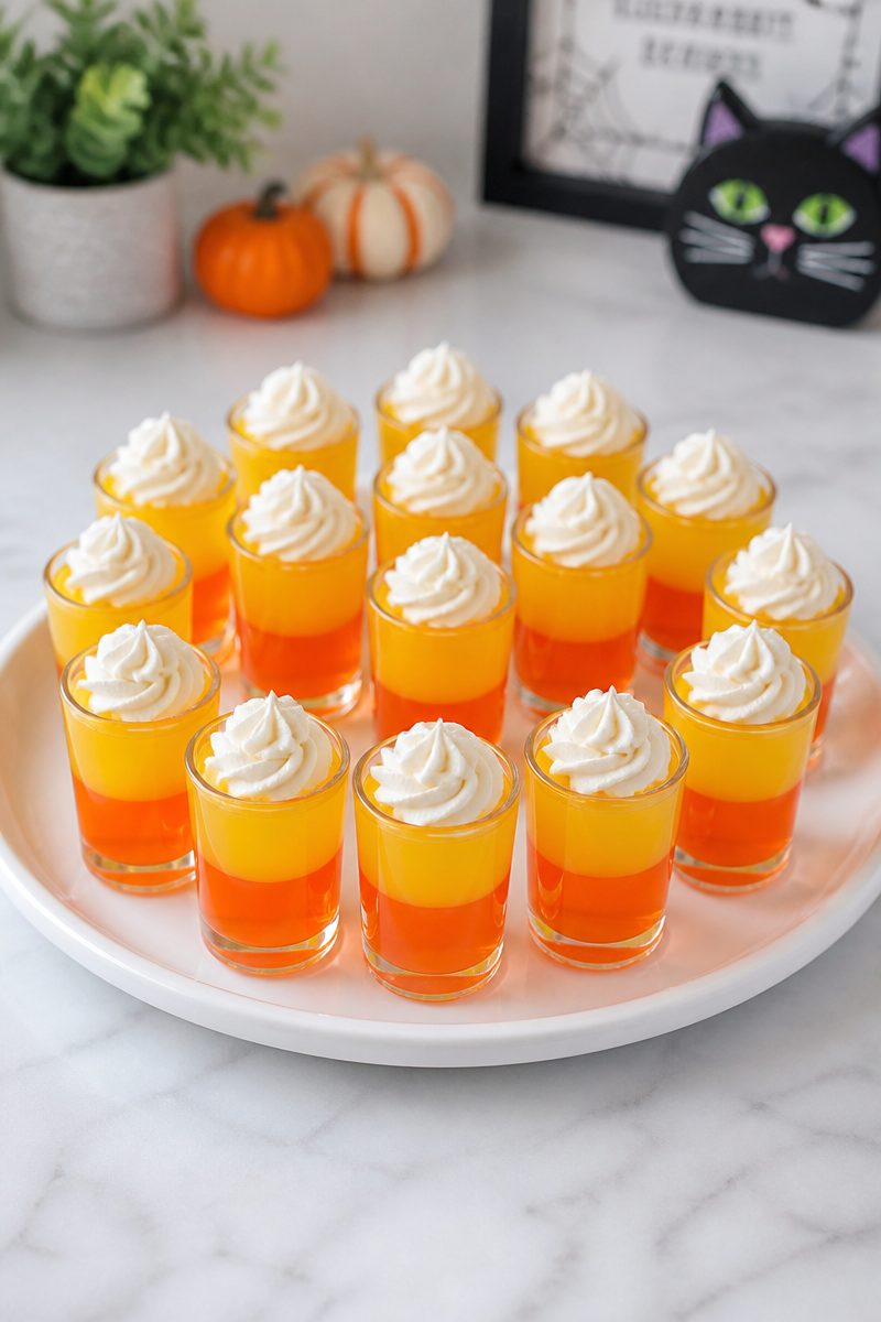 Halloween Candy Corn Jello Shot Layered