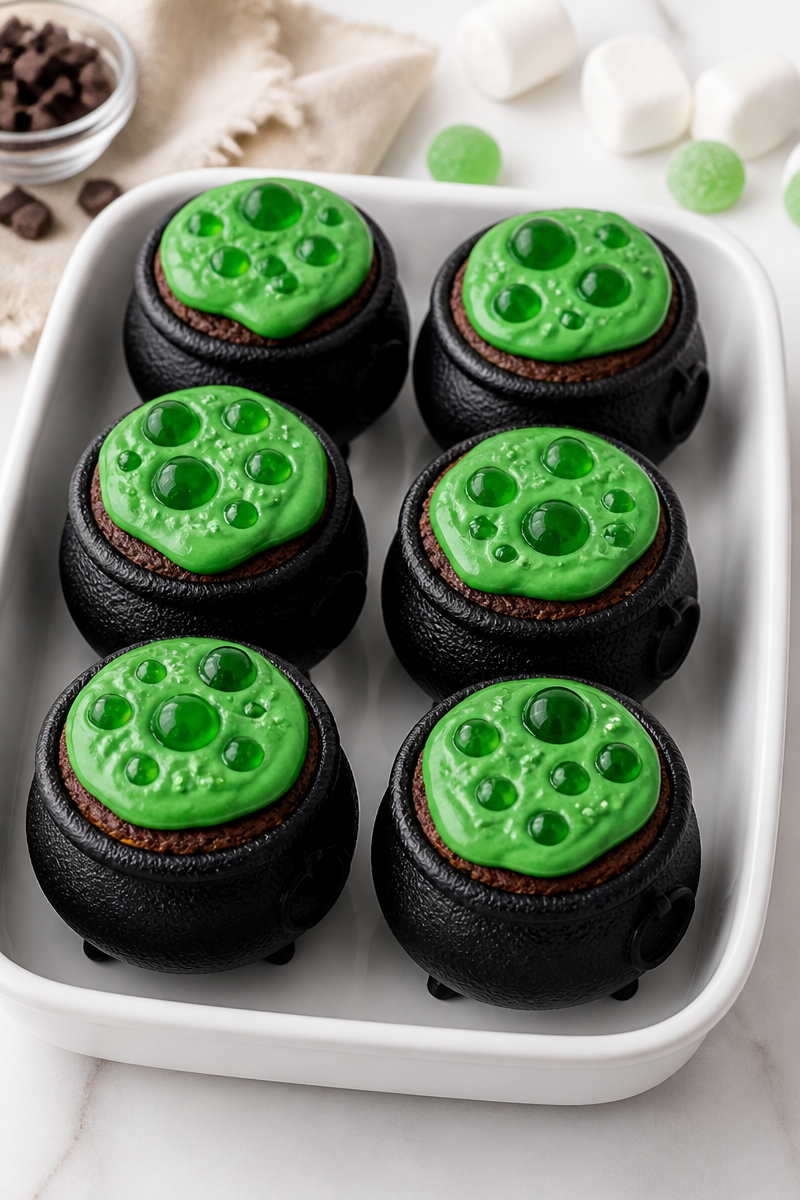 Bubbling Witches Cauldron Fudge Brownie