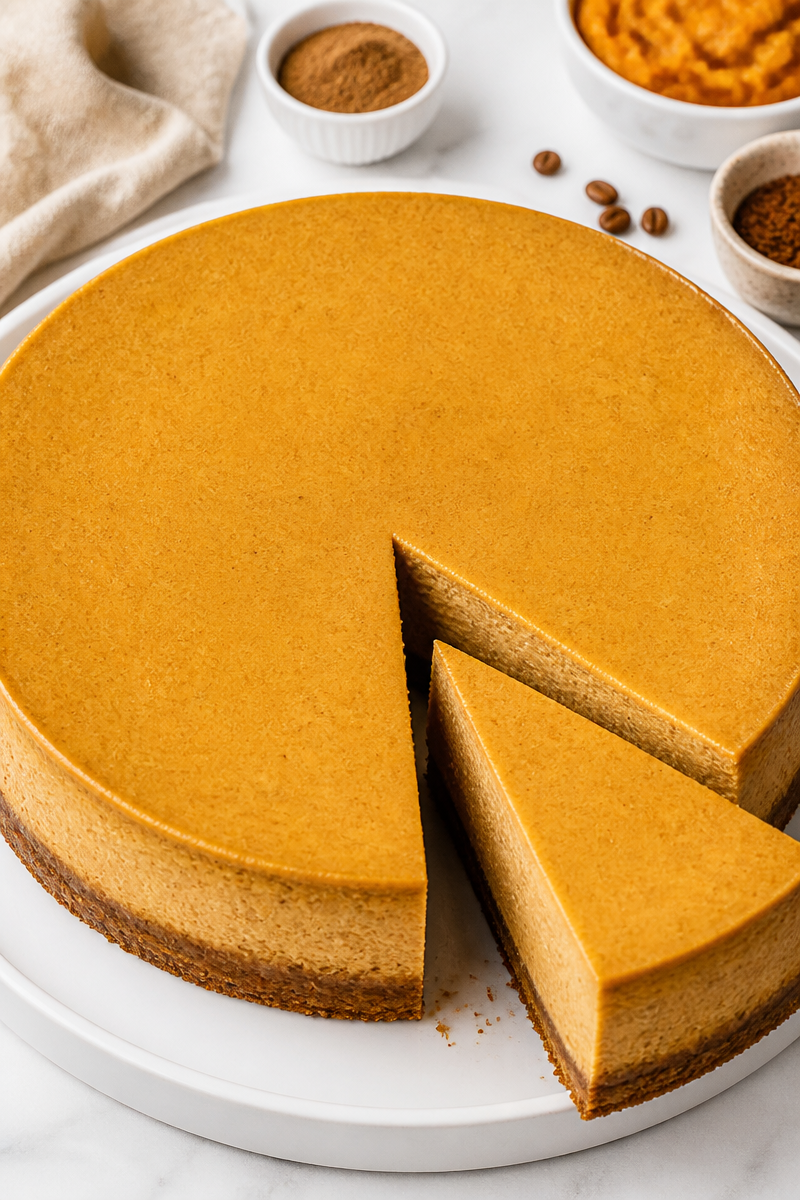 Creamy Pumpkin Spice Latte Cheesecake