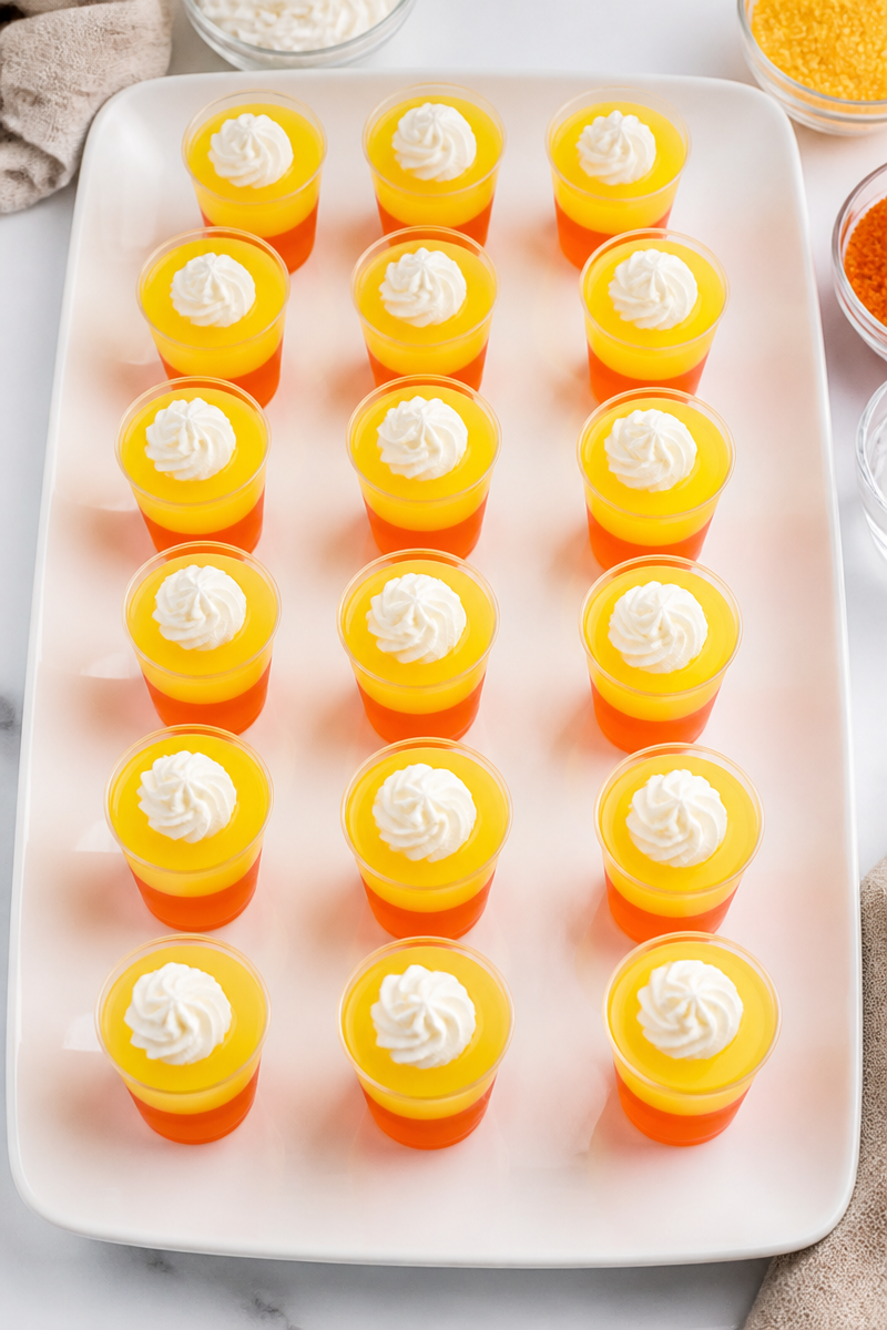 Halloween Candy Corn Jello Shot Layered