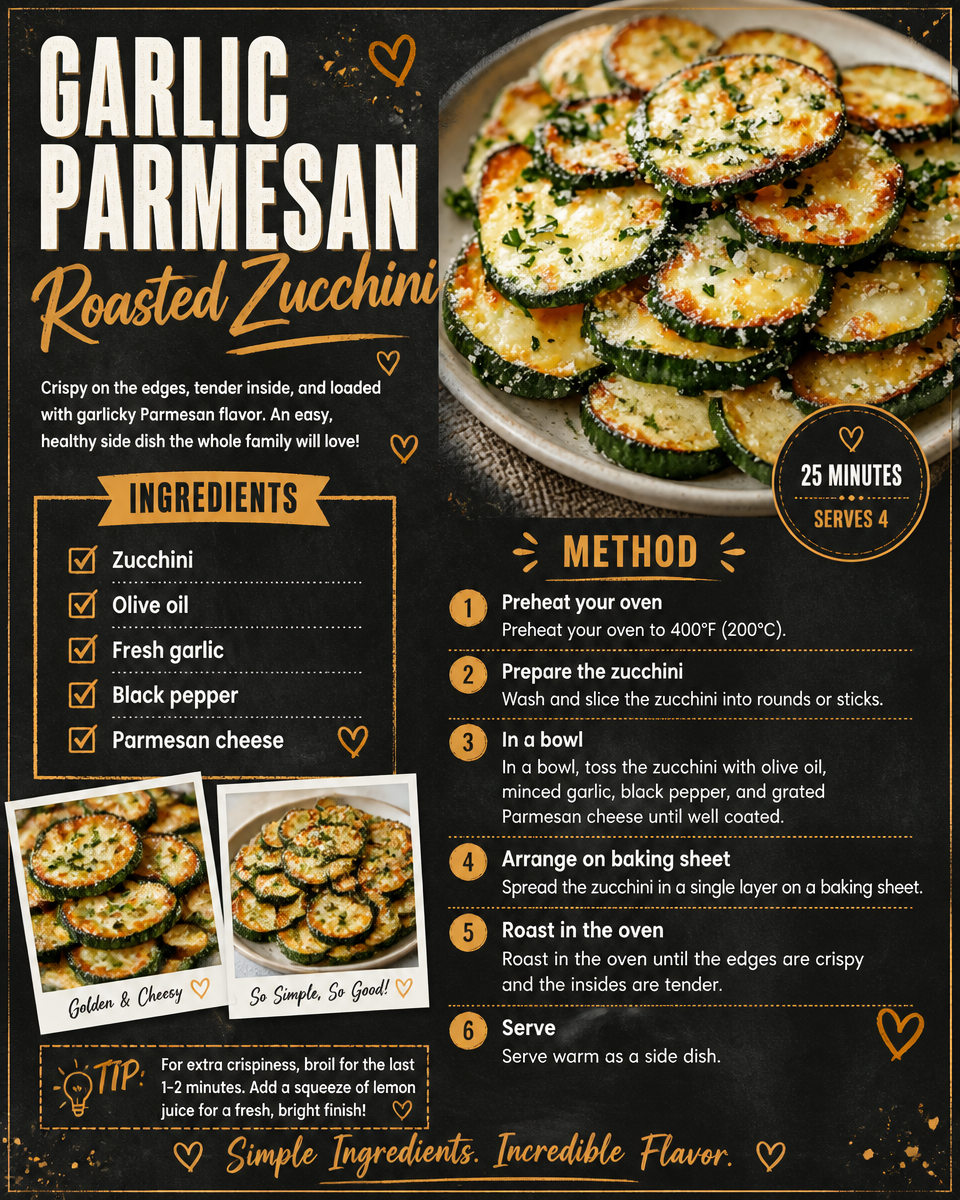 Garlic Parmesan Roasted Zucchini