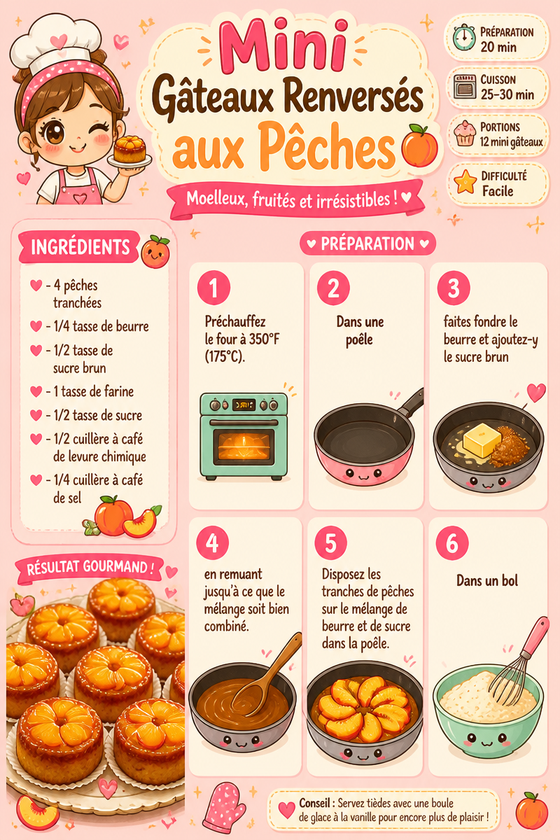 Mini Gâteaux Renversés aux Pêches