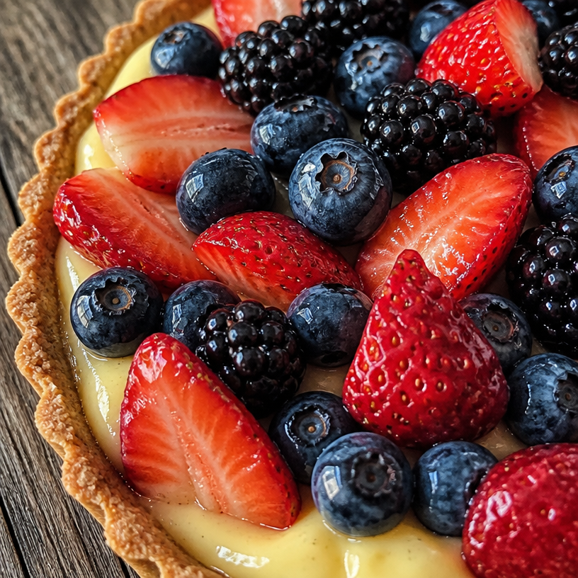 Tarte aux Fruits et Crème Pâtissière à la Vanille