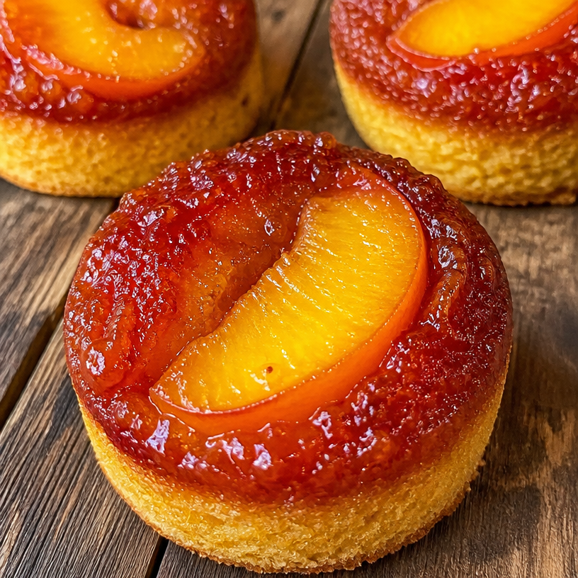 Mini Gâteaux Renversés aux Pêches