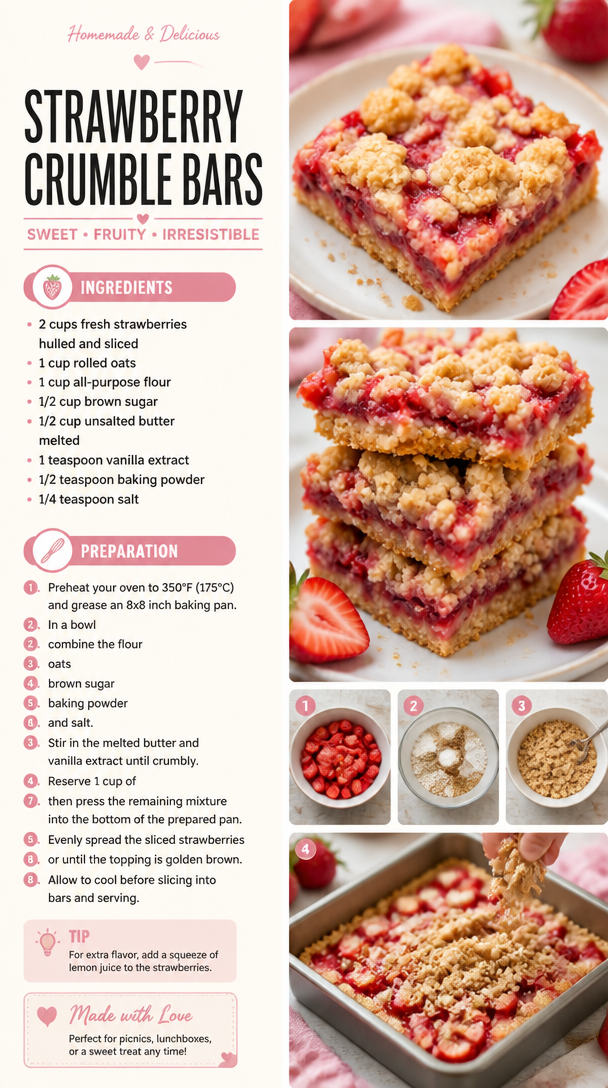 Strawberry Crumble Bars